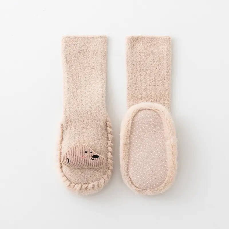 25 Winter Mink Velvet Baby Socks Cartoon Design