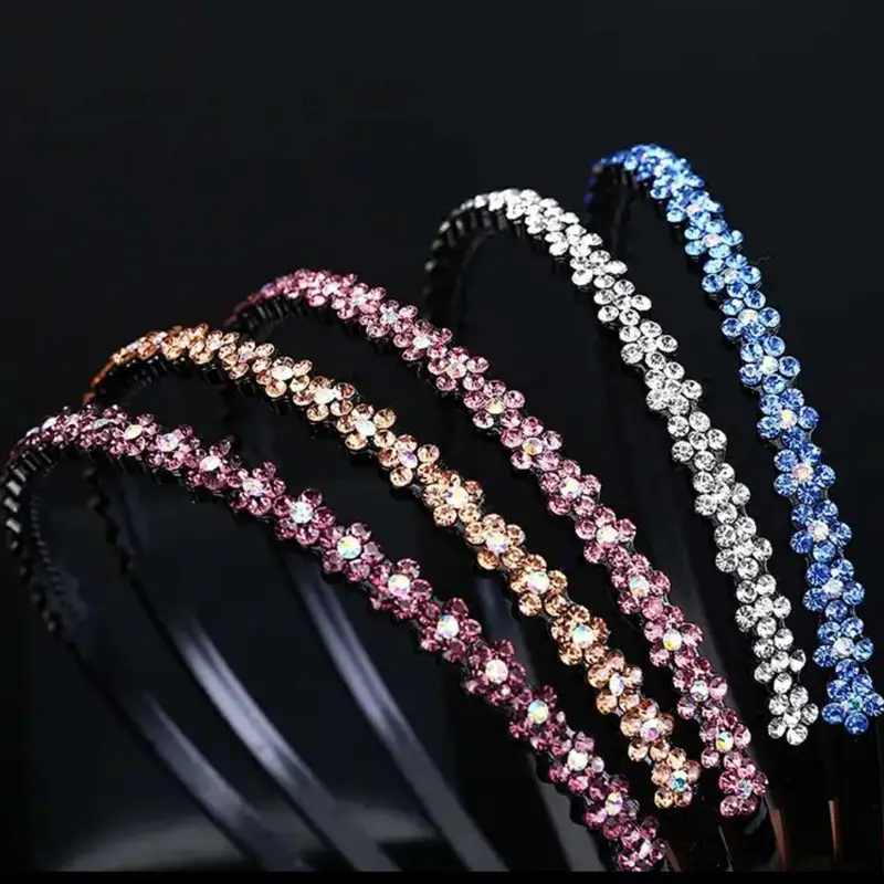 Broken Hair Headband Full of Diamonds Rhinestone Toothed Adult Hairpin - Image 10