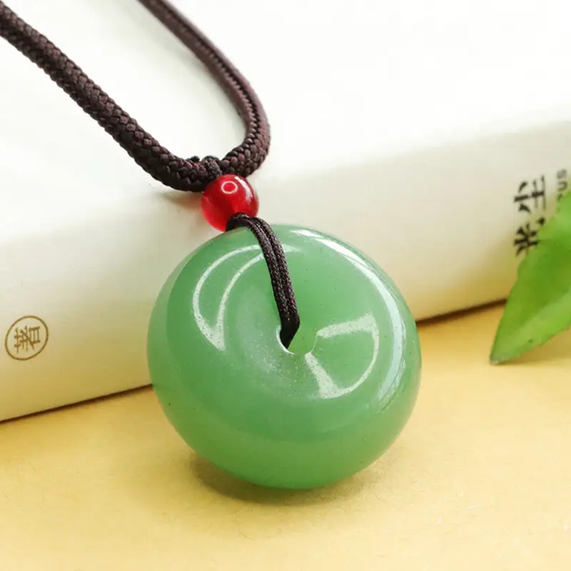 Green Jade Ping An Buckle Pendant Necklace — feature 5