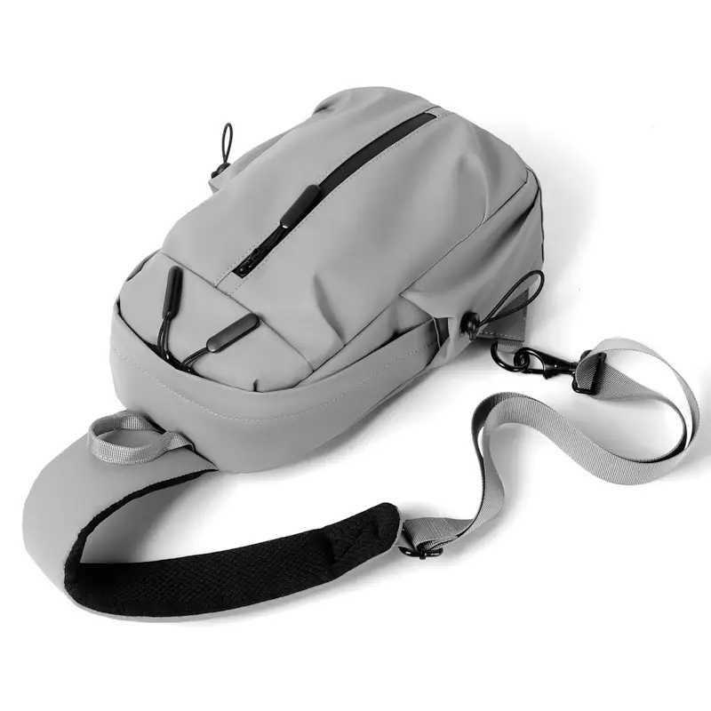 Men's Grey Crossbody Backpack with Adjustable Strap