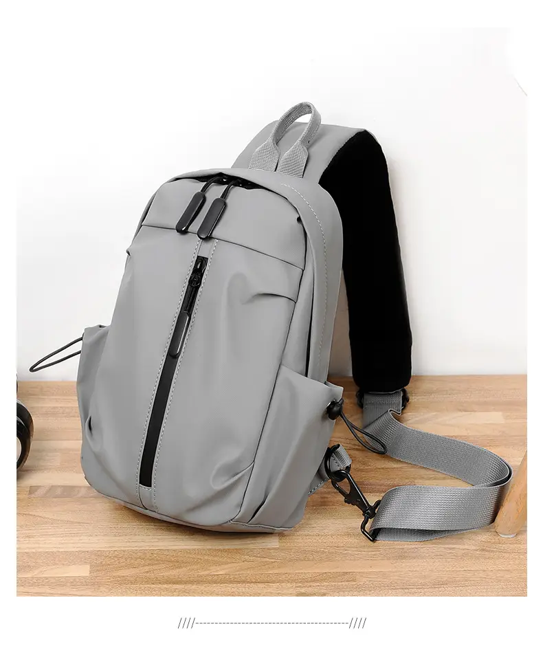 Men's Grey Crossbody Backpack with Adjustable Strap — feature 21