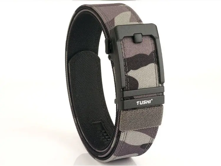 Tactical Automatic Buckle Belt for Men, Tan & Black Nylon, 3.8" Thick — feature 20
