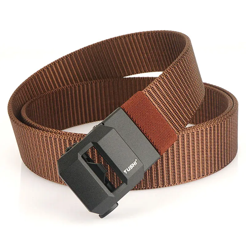 Classic Brown Tactical Nylon Belt with Automatic Buckle - Image 6