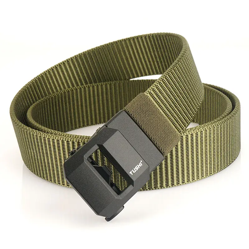 Classic Brown Tactical Nylon Belt with Automatic Buckle - Image 2