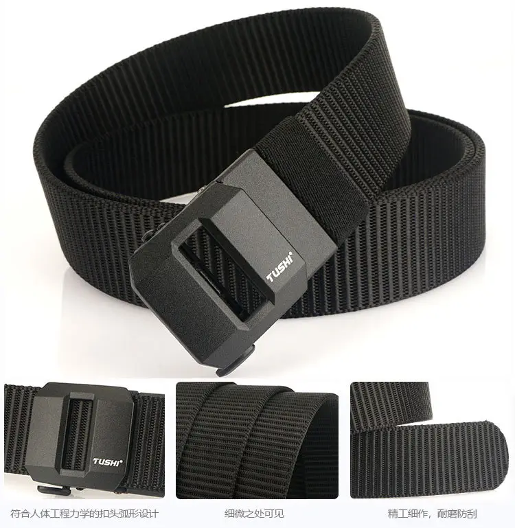 Classic Brown Tactical Nylon Belt with Automatic Buckle — feature 14
