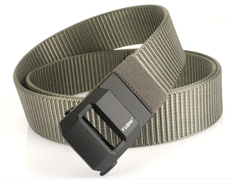 Classic Brown Tactical Nylon Belt with Automatic Buckle — feature 19