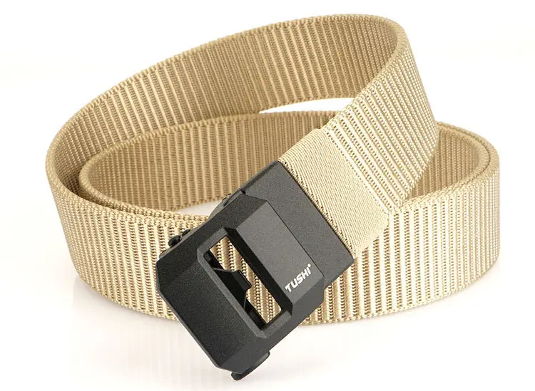 Classic Brown Tactical Nylon Belt with Automatic Buckle — feature 21