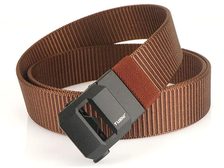 Classic Brown Tactical Nylon Belt with Automatic Buckle — feature 23