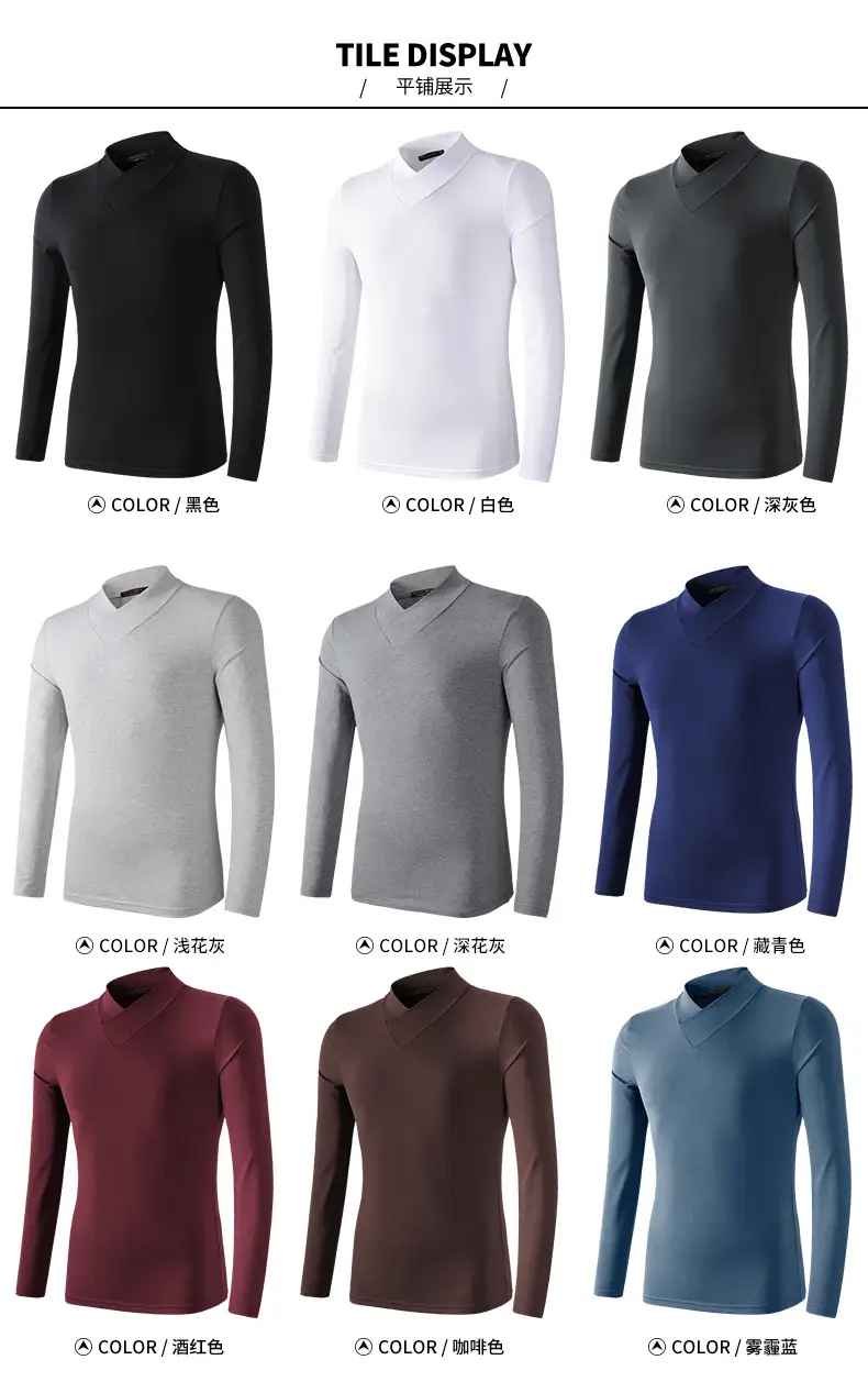 Men's Blue Fleece V-Neck T-Shirt Unstitched — feature 18