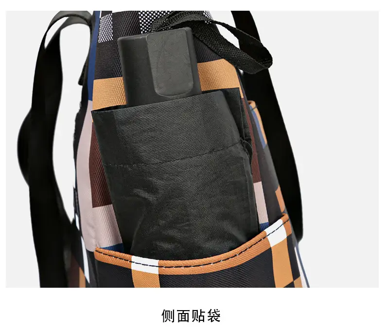 Women's 2023 New Fashion Plaid Tote Bag Oxford Cloth — feature 29