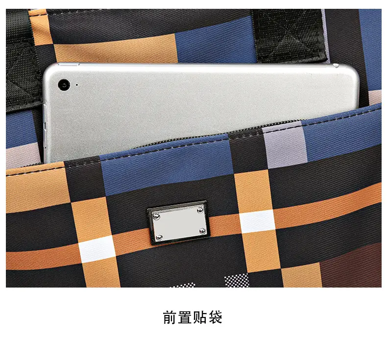 Women's 2023 New Fashion Plaid Tote Bag Oxford Cloth — feature 31