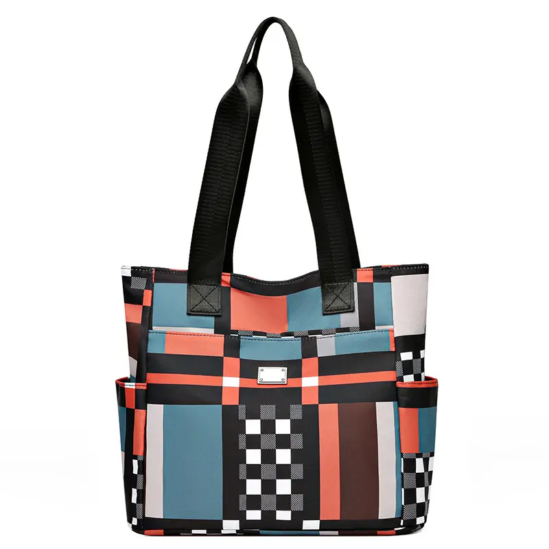 Women's 2023 New Fashion Plaid Tote Bag Oxford Cloth - Image 3