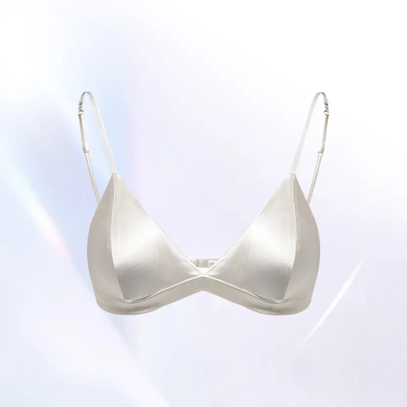 Yuyue Jinsanta French Underwear Mulberry Silk Non-steel Ring Silk Triangle Cup Large Chest Small Anti-sagging Women's Bra