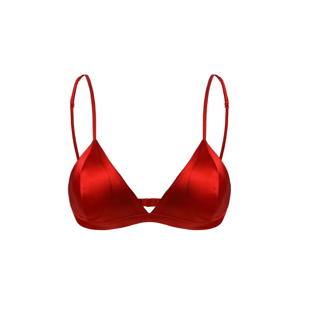 Yuyue Jinsanta French Underwear Mulberry Silk Non-steel Ring Silk Triangle Cup Large Chest Small Anti-sagging Women's Bra