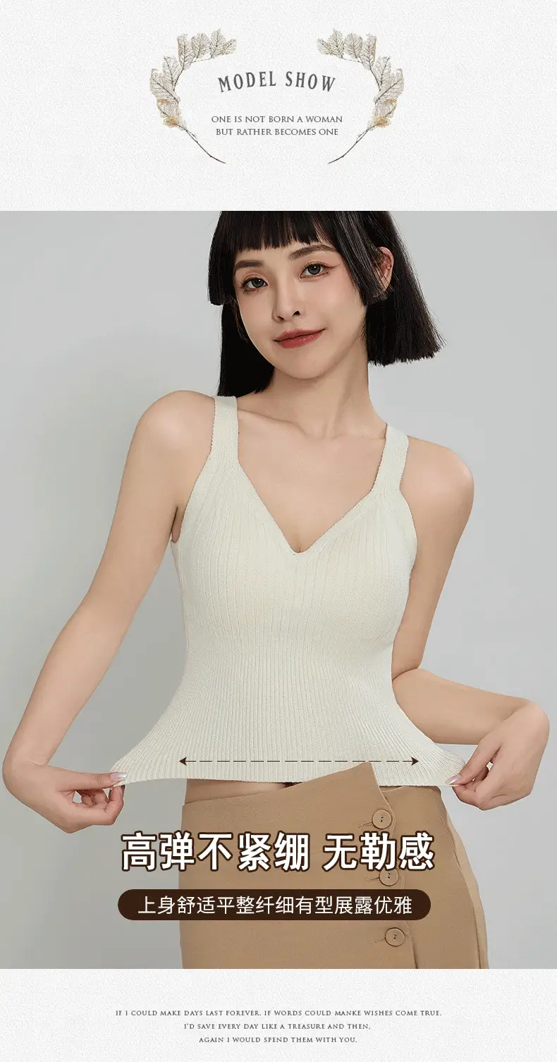 Women's Wool Fleece Thermal Vest with Chest Pad — feature 13
