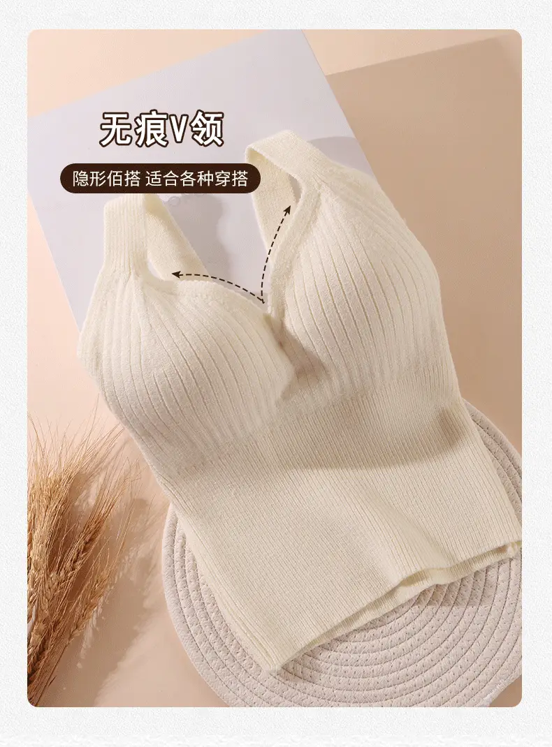 Women's Wool Fleece Thermal Vest with Chest Pad — feature 18