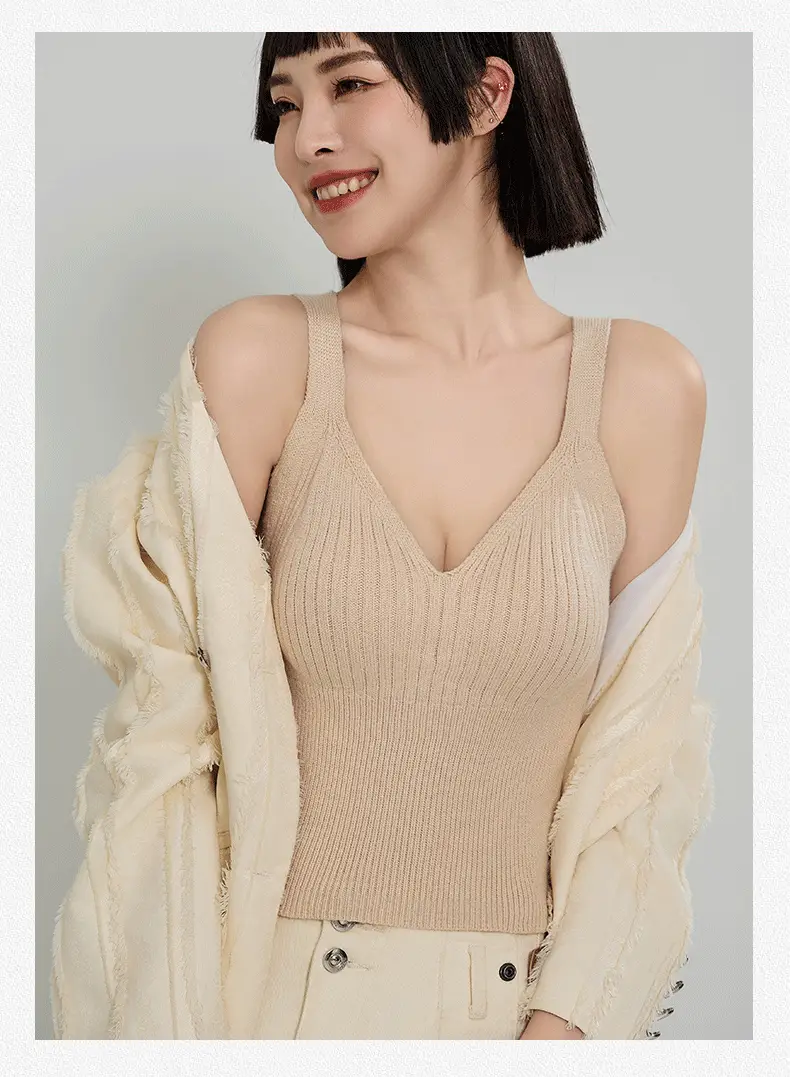 Women's Wool Fleece Thermal Vest with Chest Pad — feature 21