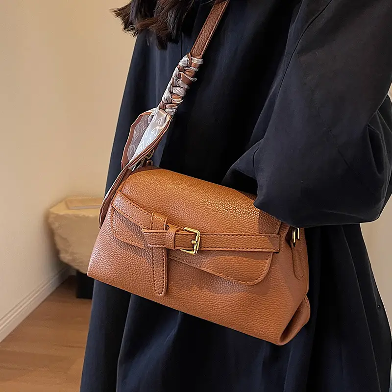 Women's Brown Leather Shoulder Crossbody Bag 2026 - Image 6
