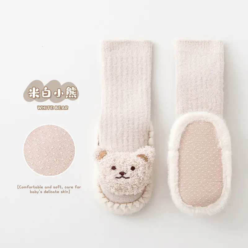 Autumn Winter Mink Socks Cartoon Baby Floor Shoes