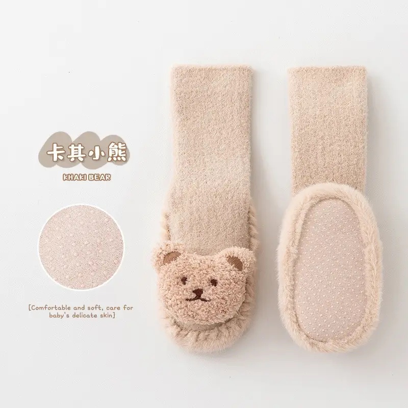 Autumn Winter Mink Socks Cartoon Baby Floor Shoes
