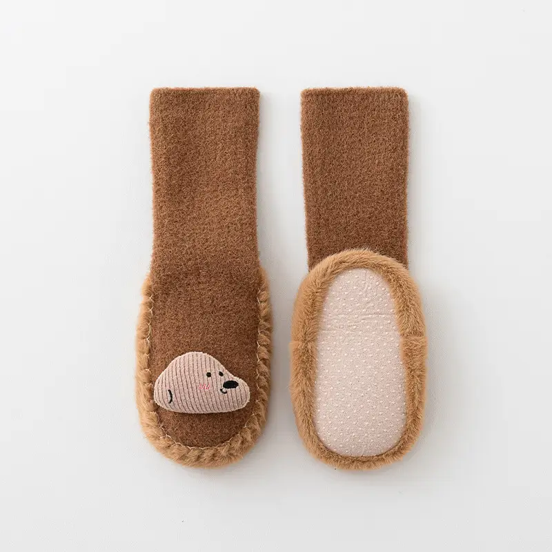 Autumn Winter Mink Socks Cartoon Baby Floor Shoes
