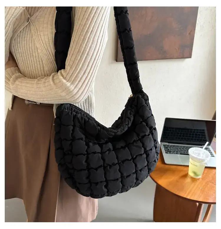 Purple Pleated Bubble Shoulder Bag for Women — feature 22