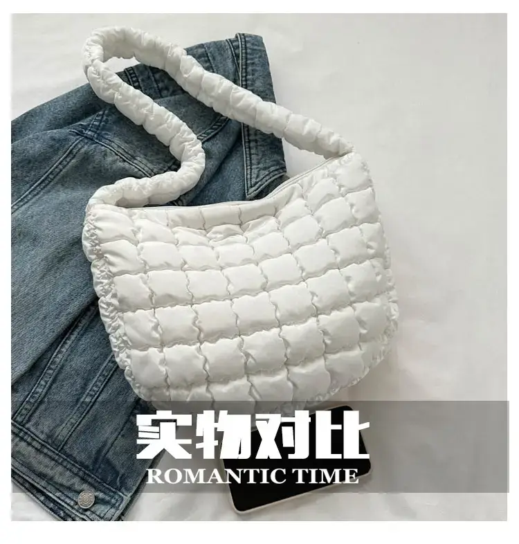 Purple Pleated Bubble Shoulder Bag for Women — feature 6
