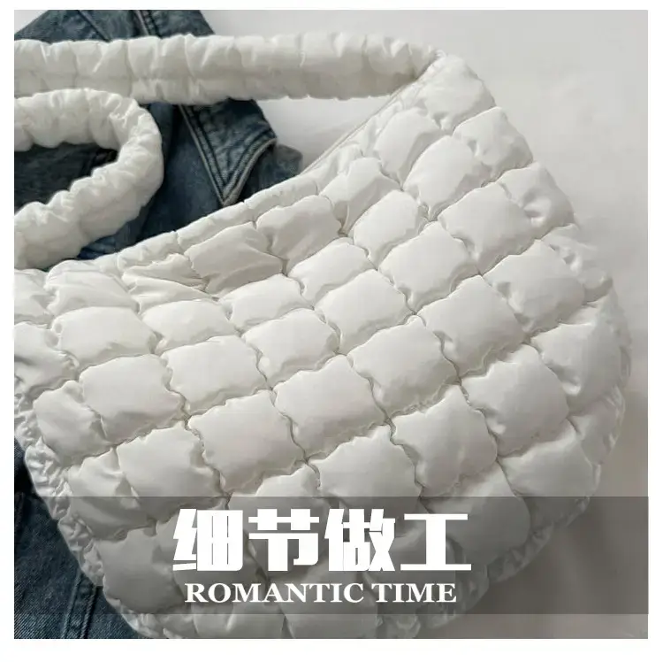 Purple Pleated Bubble Shoulder Bag for Women — feature 7