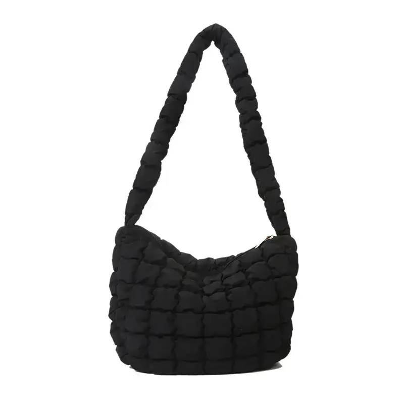 Purple Pleated Bubble Shoulder Bag for Women - Image 2