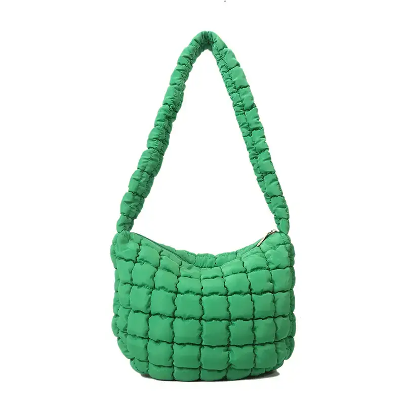 Purple Pleated Bubble Shoulder Bag for Women - Image 3