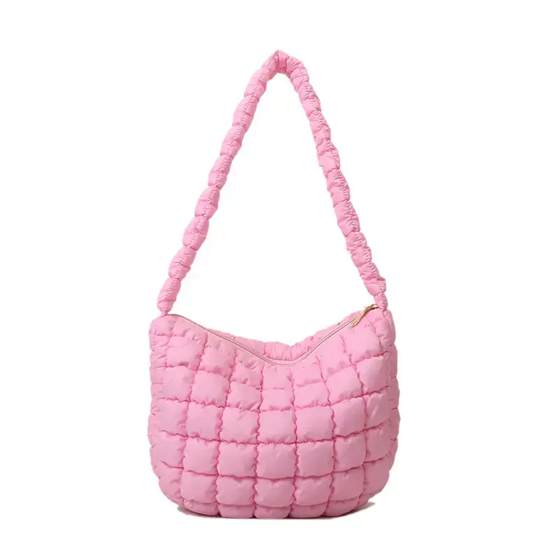 Purple Pleated Bubble Shoulder Bag for Women - Image 5