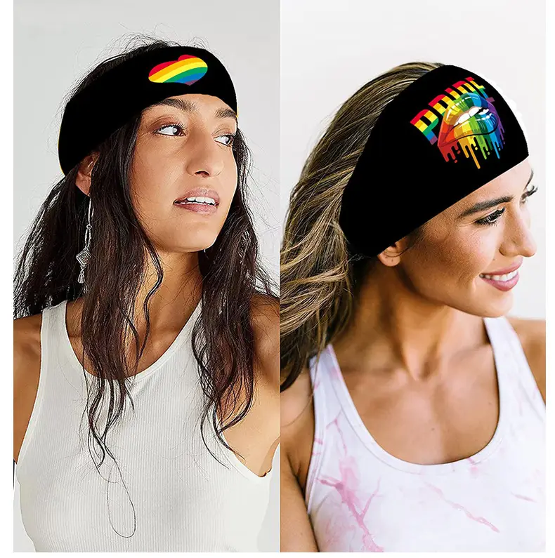 PINK Rainbow Sports Headband with Butterfly Design — feature 7