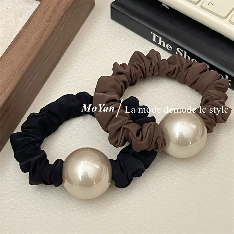 Elegant Pearl Hair Rope with Brown & Black Colors — feature 10