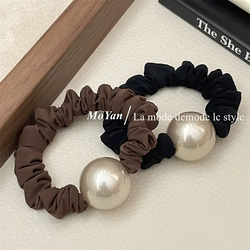 Elegant Pearl Hair Rope with Brown & Black Colors — feature 12