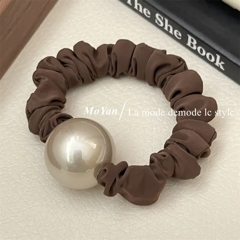 Elegant Pearl Hair Rope with Brown & Black Colors — feature 18