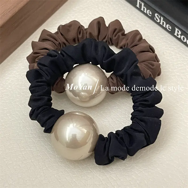 Elegant Pearl Hair Rope with Brown & Black Colors — feature 4