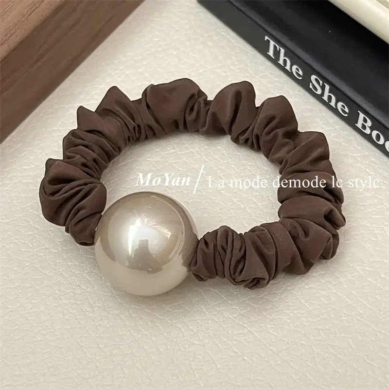 Elegant Pearl Hair Rope with Brown & Black Colors — feature 5
