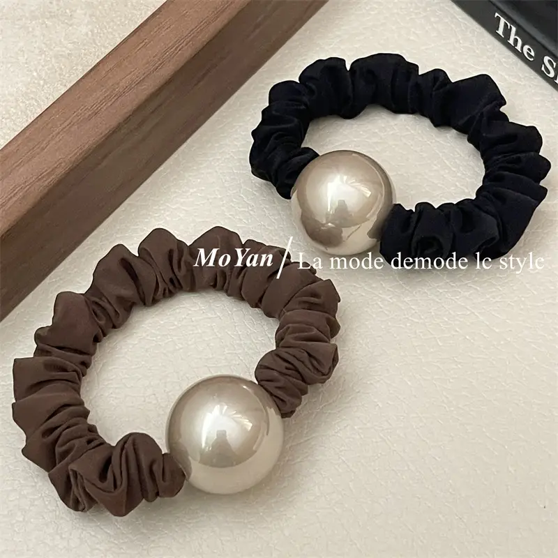 Elegant Pearl Hair Rope with Brown & Black Colors — feature 7