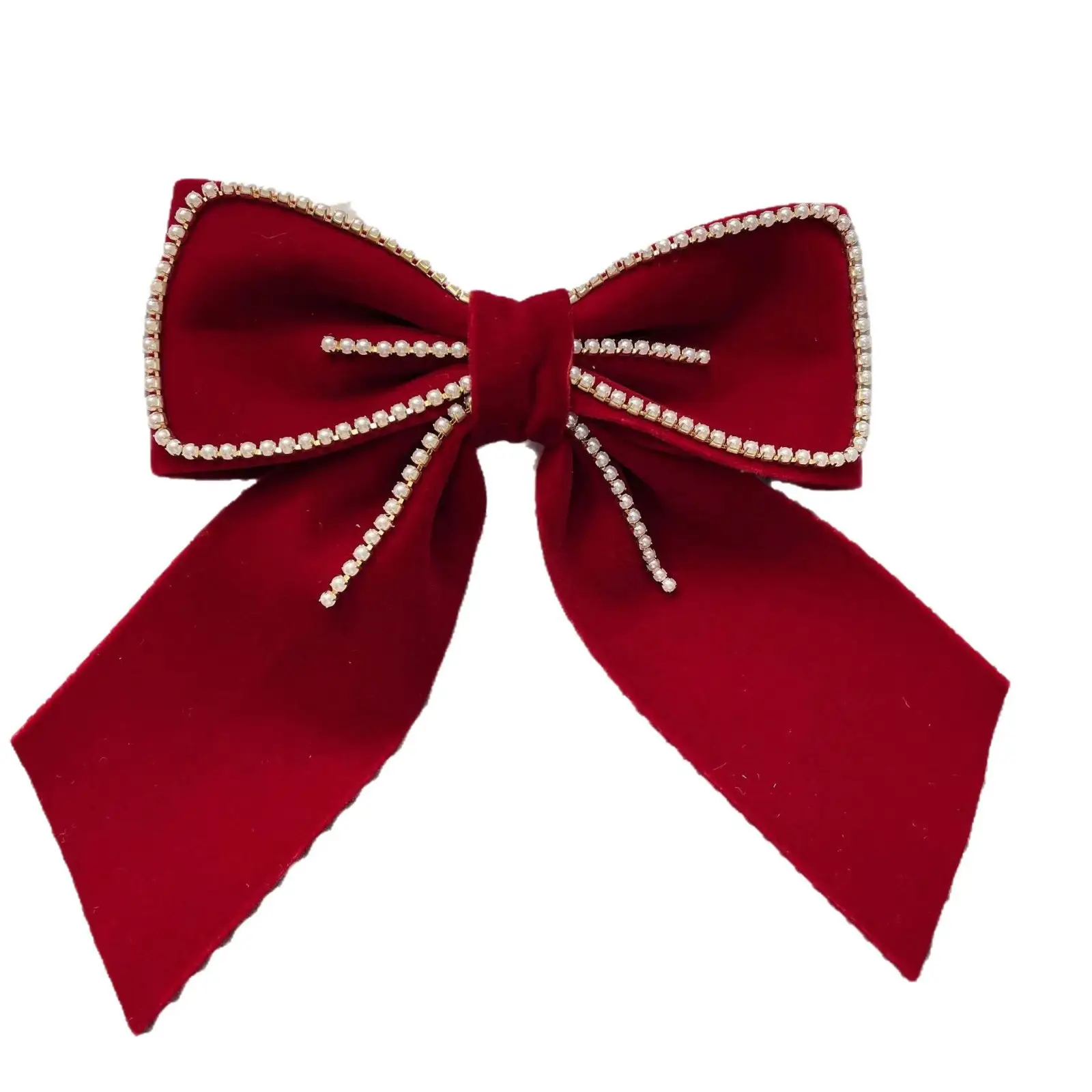 Red Velvet Bow Hair Accessories for Weddings