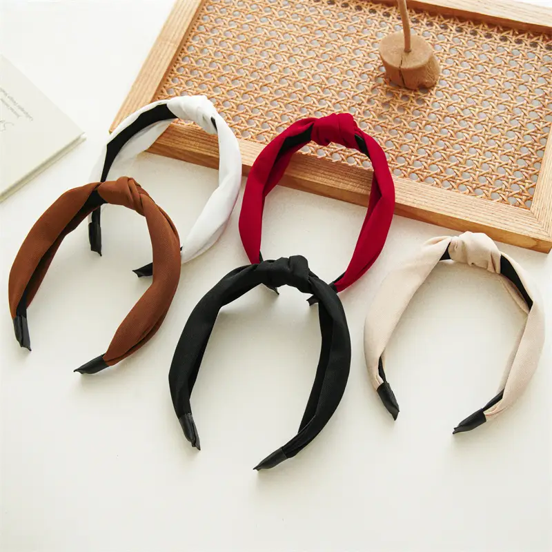 Knotted Elastic Headband for Women Solid Color Wholesale — feature 11