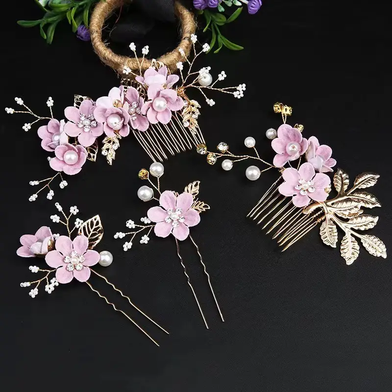 European & American Bridal Hair Combs with Floral Design