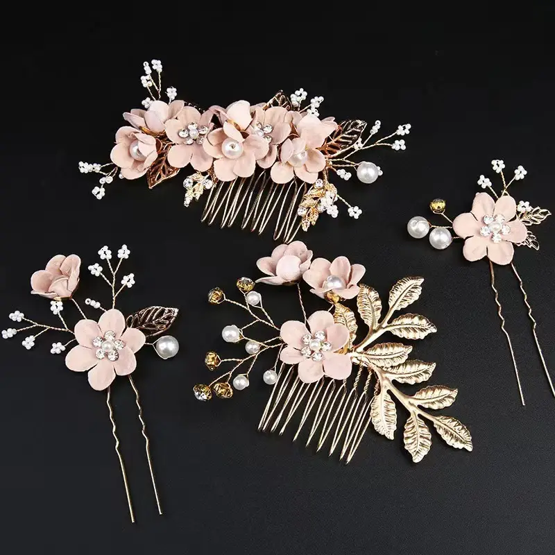 European & American Bridal Hair Combs with Floral Design