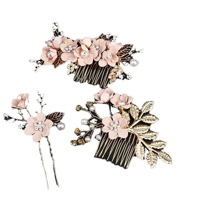 European & American Bridal Hair Combs with Floral Design