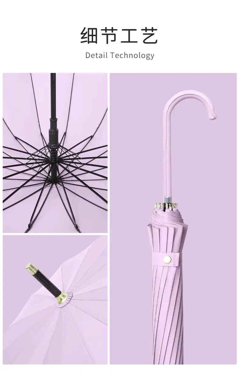 Raboulei 16-Bone Automatic Umbrella Black — feature 12
