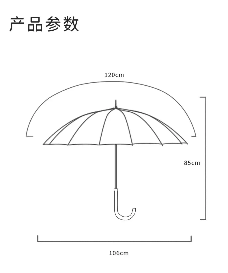 Raboulei 16-Bone Automatic Umbrella Black — feature 13
