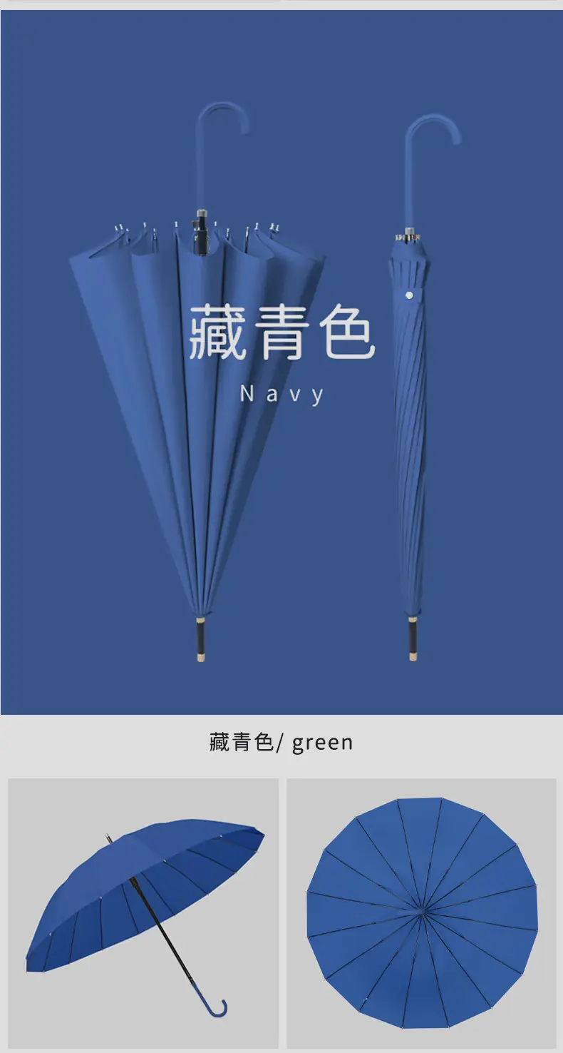 Raboulei 16-Bone Automatic Umbrella Black — feature 22