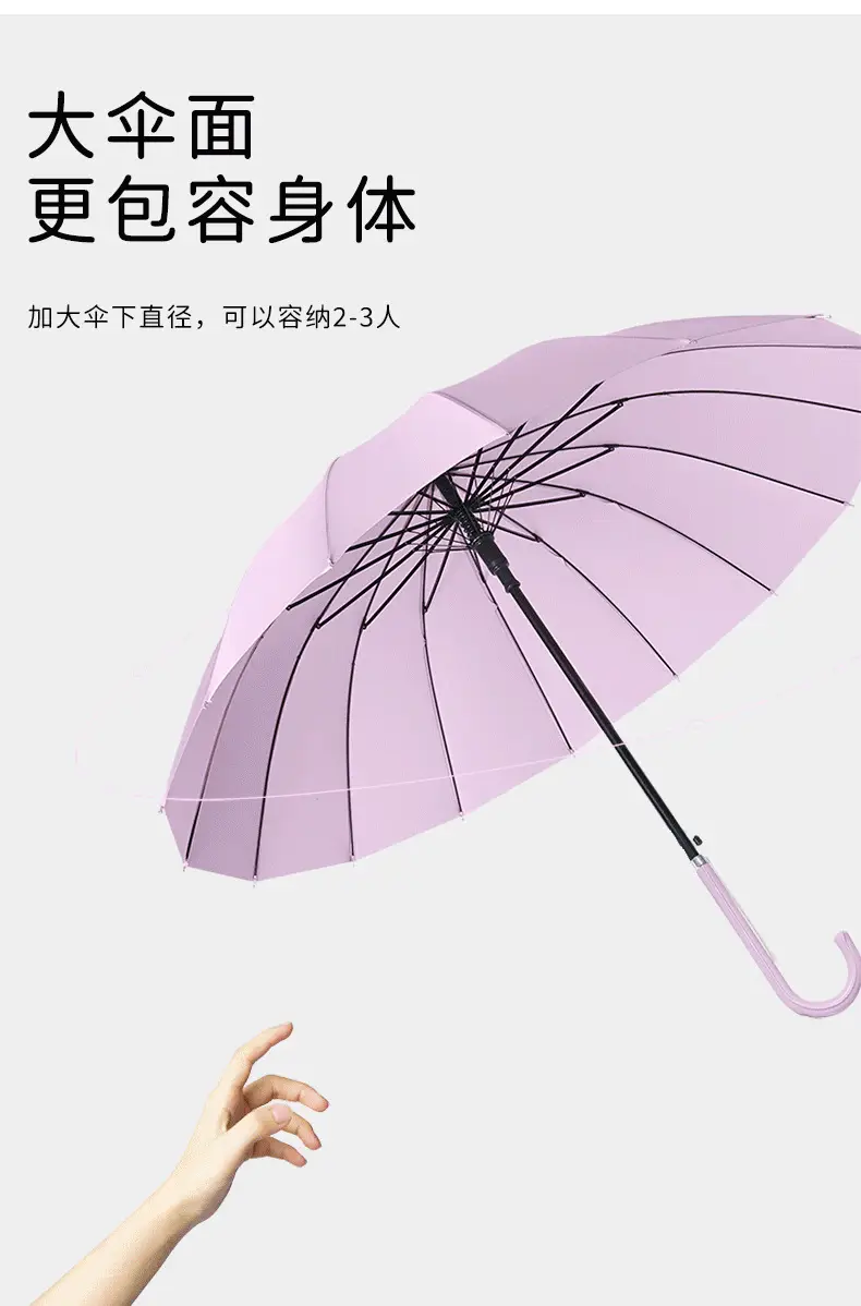 Raboulei 16-Bone Automatic Umbrella Black — feature 5