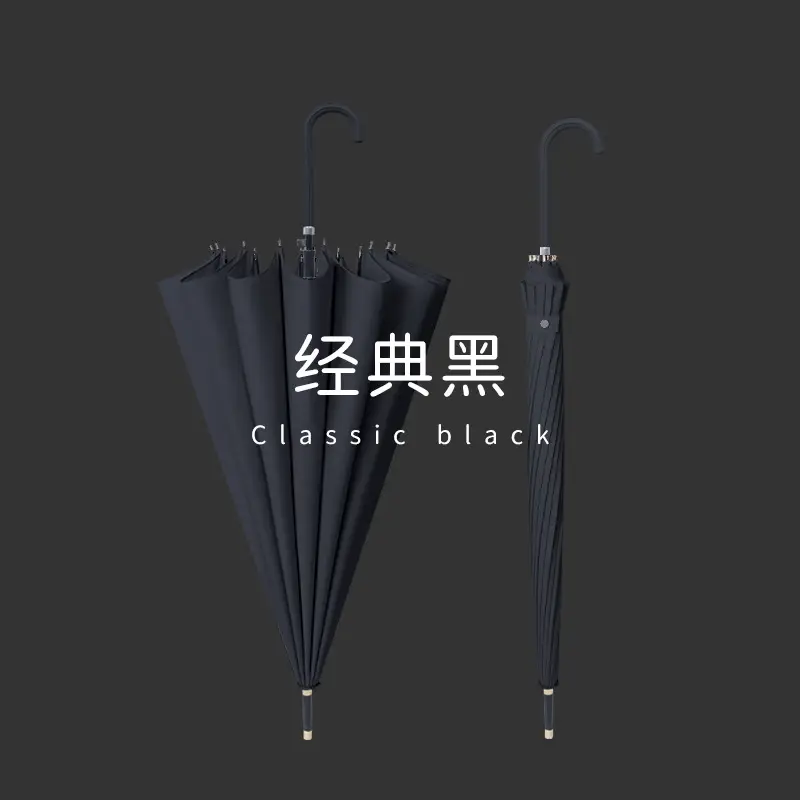 Raboulei 16-Bone Automatic Umbrella Black - Image 3