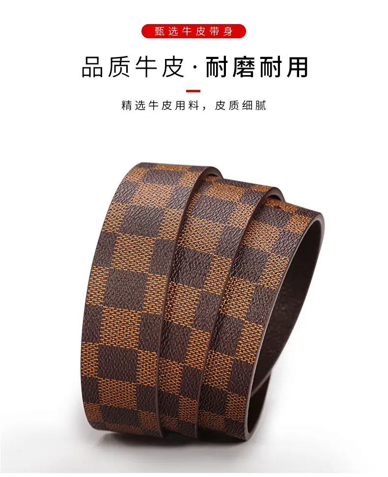 Men's Gold Plated G Logo Belt Brown PU Leather — feature 6