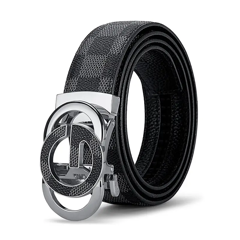 Men's Gold Plated G Logo Belt Brown PU Leather - Image 2